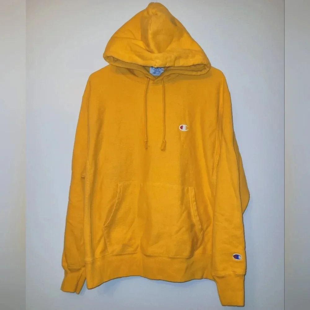 Columbia Vintage Reverse Weave Gold Hoodie large 80's 90's retro sweater LOT F10